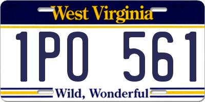 WV license plate 1PO561