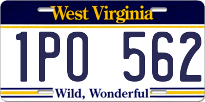 WV license plate 1PO562
