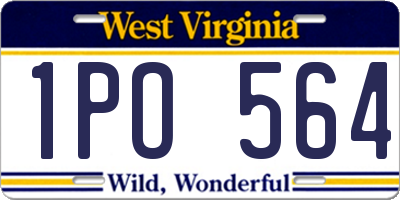 WV license plate 1PO564