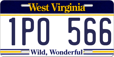 WV license plate 1PO566