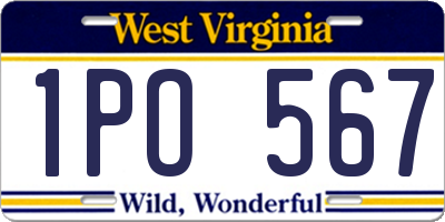 WV license plate 1PO567