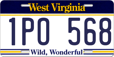 WV license plate 1PO568