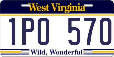 WV license plate 1PO570