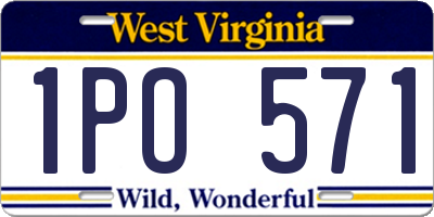 WV license plate 1PO571