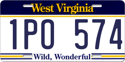 WV license plate 1PO574