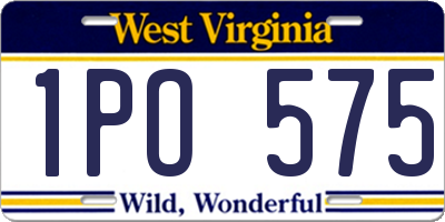 WV license plate 1PO575