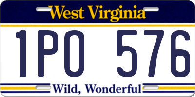 WV license plate 1PO576