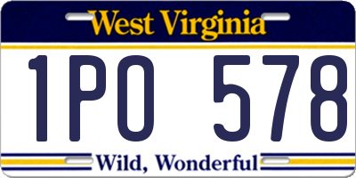 WV license plate 1PO578