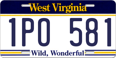 WV license plate 1PO581