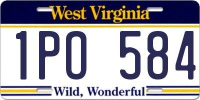 WV license plate 1PO584
