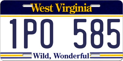 WV license plate 1PO585