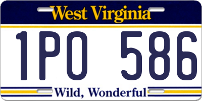 WV license plate 1PO586