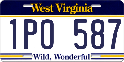 WV license plate 1PO587