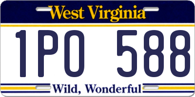 WV license plate 1PO588
