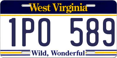 WV license plate 1PO589