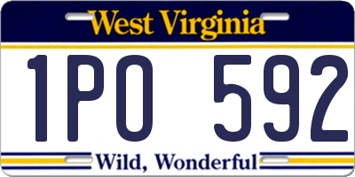 WV license plate 1PO592