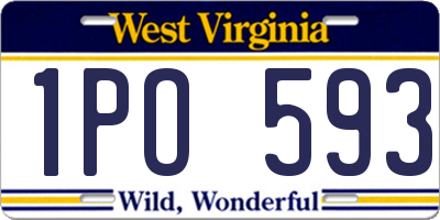WV license plate 1PO593