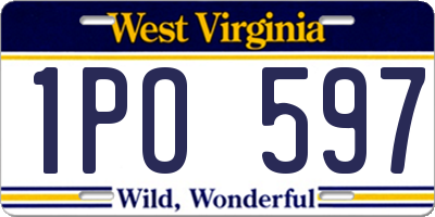 WV license plate 1PO597