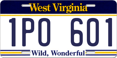 WV license plate 1PO601