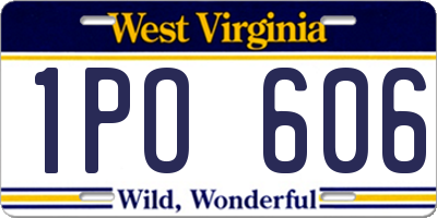 WV license plate 1PO606