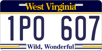 WV license plate 1PO607
