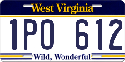 WV license plate 1PO612