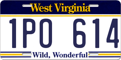 WV license plate 1PO614