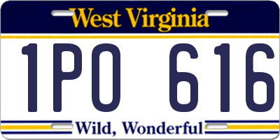 WV license plate 1PO616