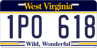 WV license plate 1PO618
