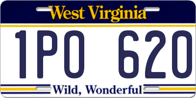 WV license plate 1PO620