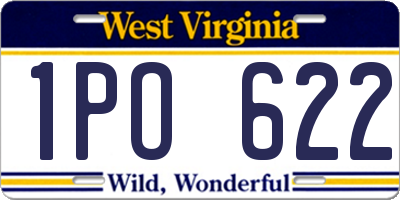 WV license plate 1PO622