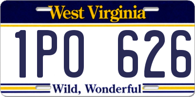 WV license plate 1PO626