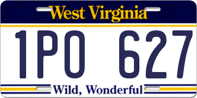 WV license plate 1PO627