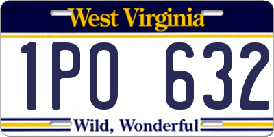 WV license plate 1PO632