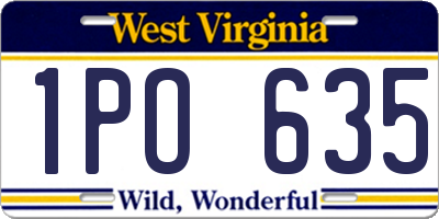 WV license plate 1PO635
