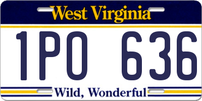 WV license plate 1PO636