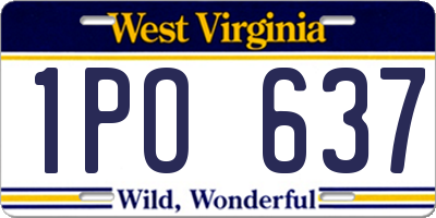 WV license plate 1PO637