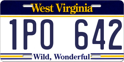 WV license plate 1PO642