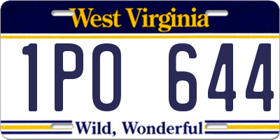 WV license plate 1PO644