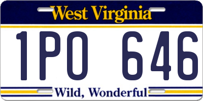 WV license plate 1PO646