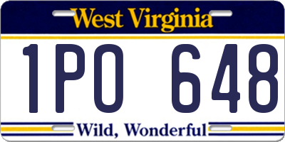 WV license plate 1PO648