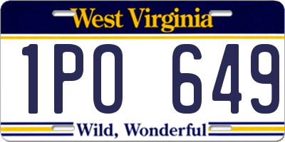 WV license plate 1PO649