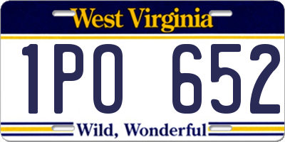 WV license plate 1PO652