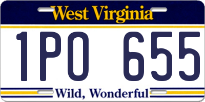 WV license plate 1PO655
