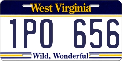 WV license plate 1PO656