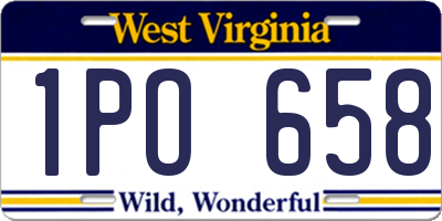 WV license plate 1PO658