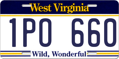 WV license plate 1PO660