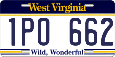WV license plate 1PO662