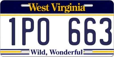 WV license plate 1PO663