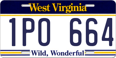 WV license plate 1PO664